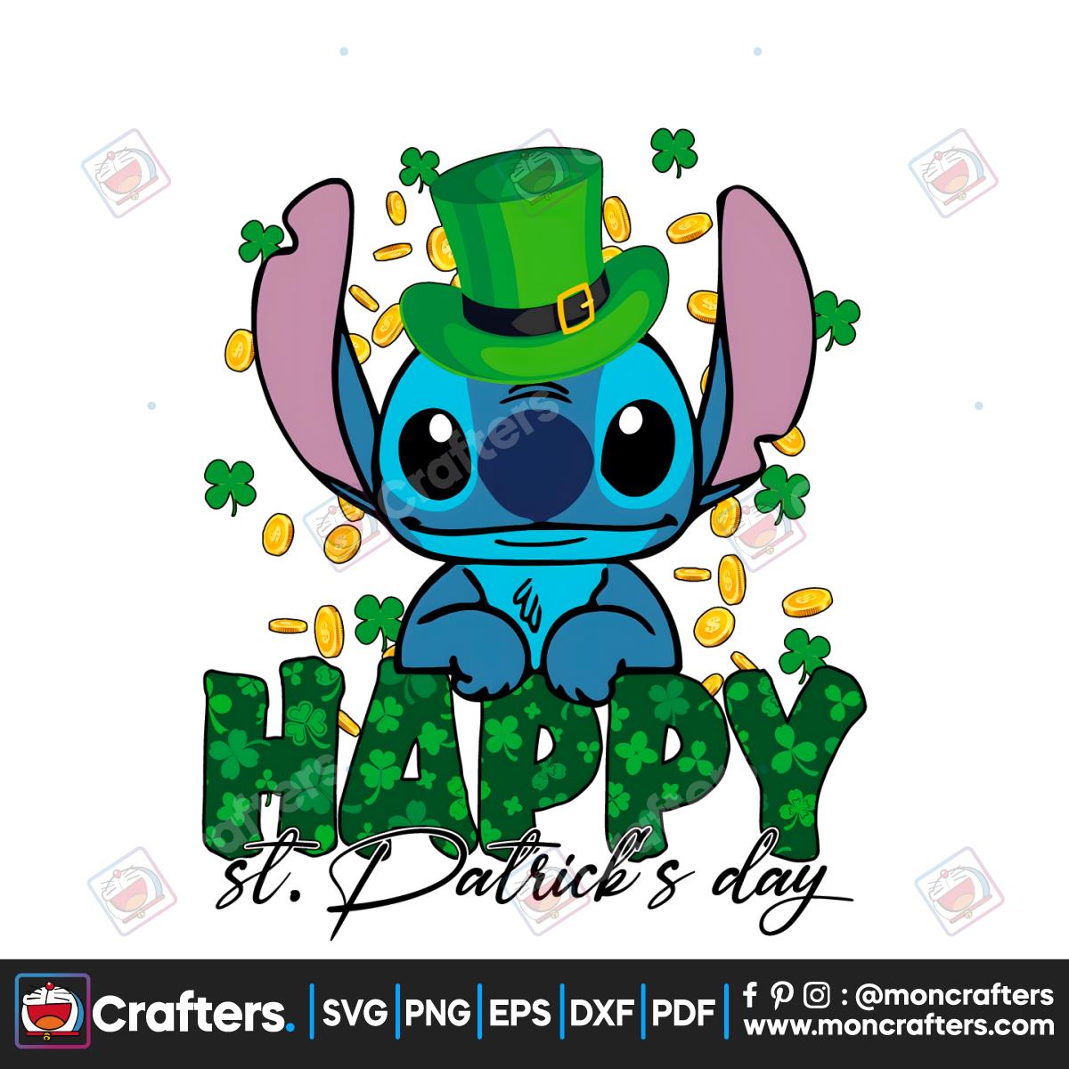 Stitch Happy St Patricks Day PNG Instant Download