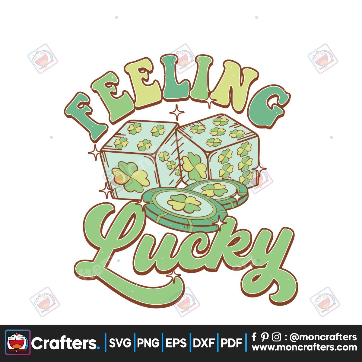 Feeling Lucky Four Leaf Clover SVG Instant Download