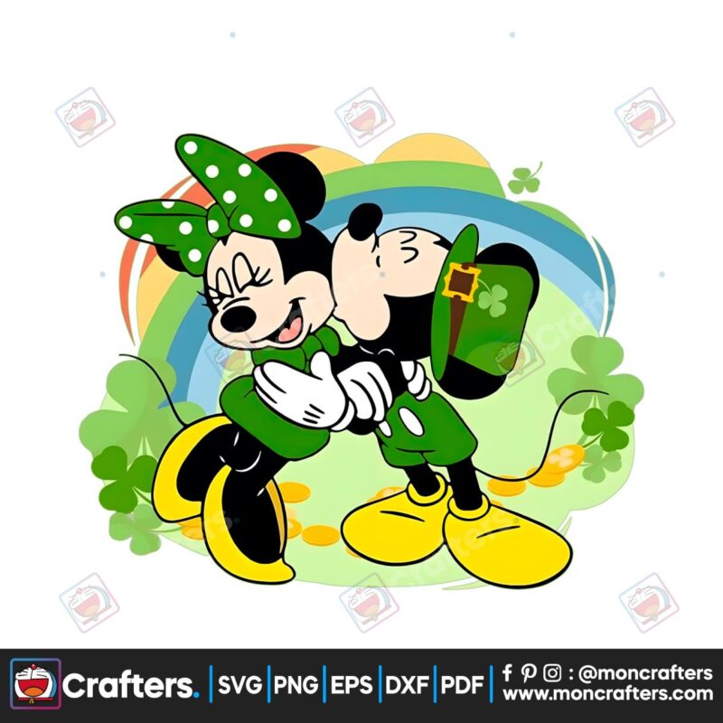 mickey-minnie-irish-four-leaf-clover-patricks-day-png