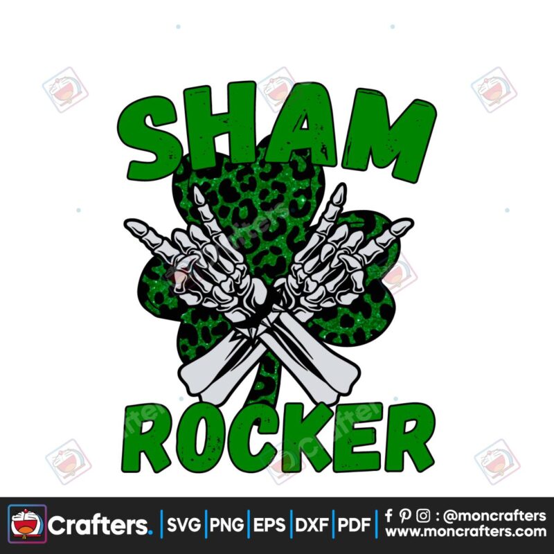 retro-skeleton-hand-shamrocker-svg