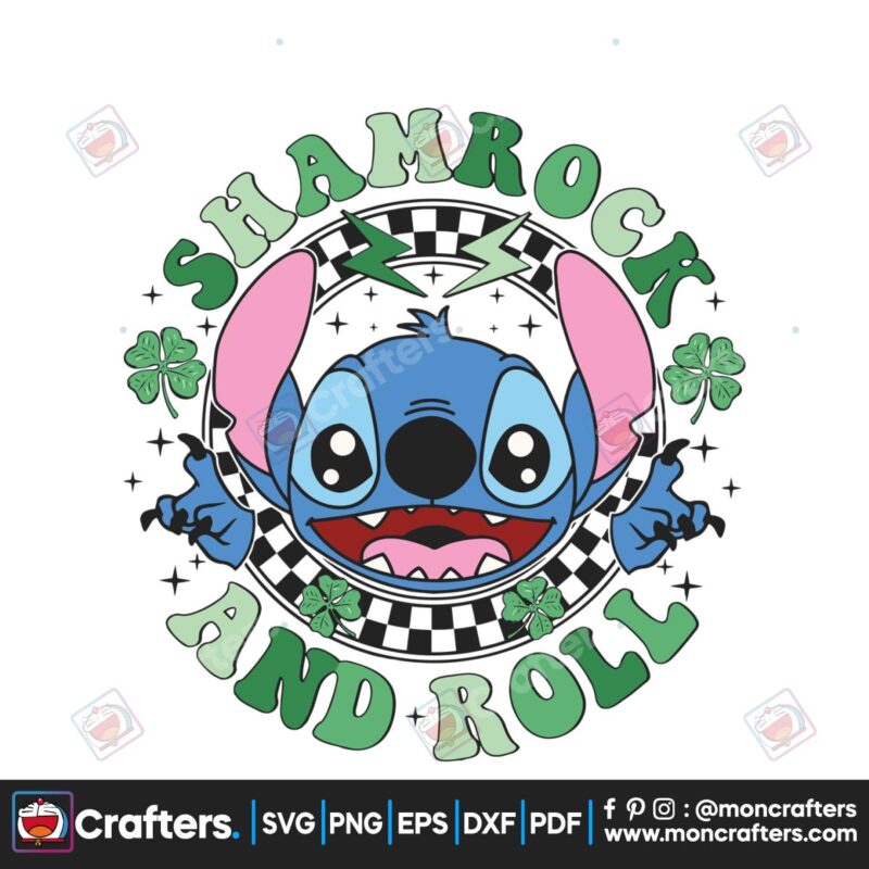 stitch-shamrock-and-roll-patricks-day-svg