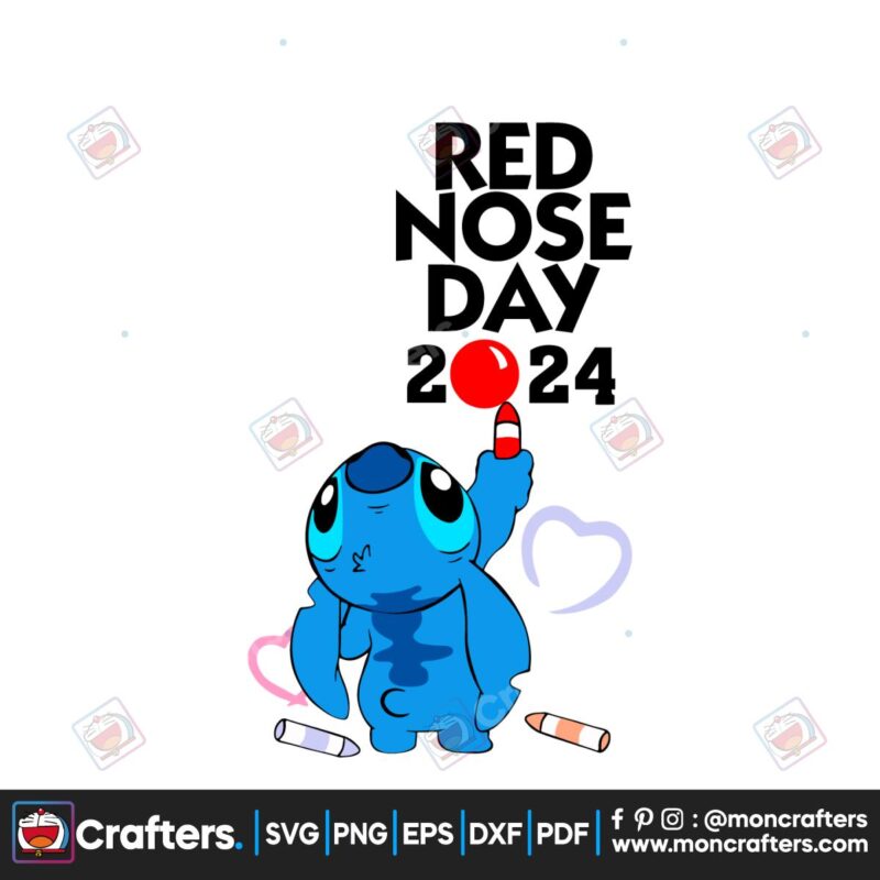 red-nose-day-2024-cute-stitch-svg