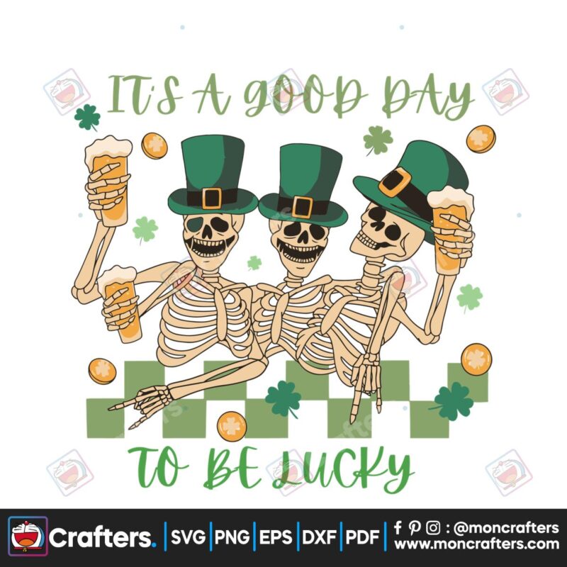 skeleton-its-a-good-day-to-be-lucky-svg