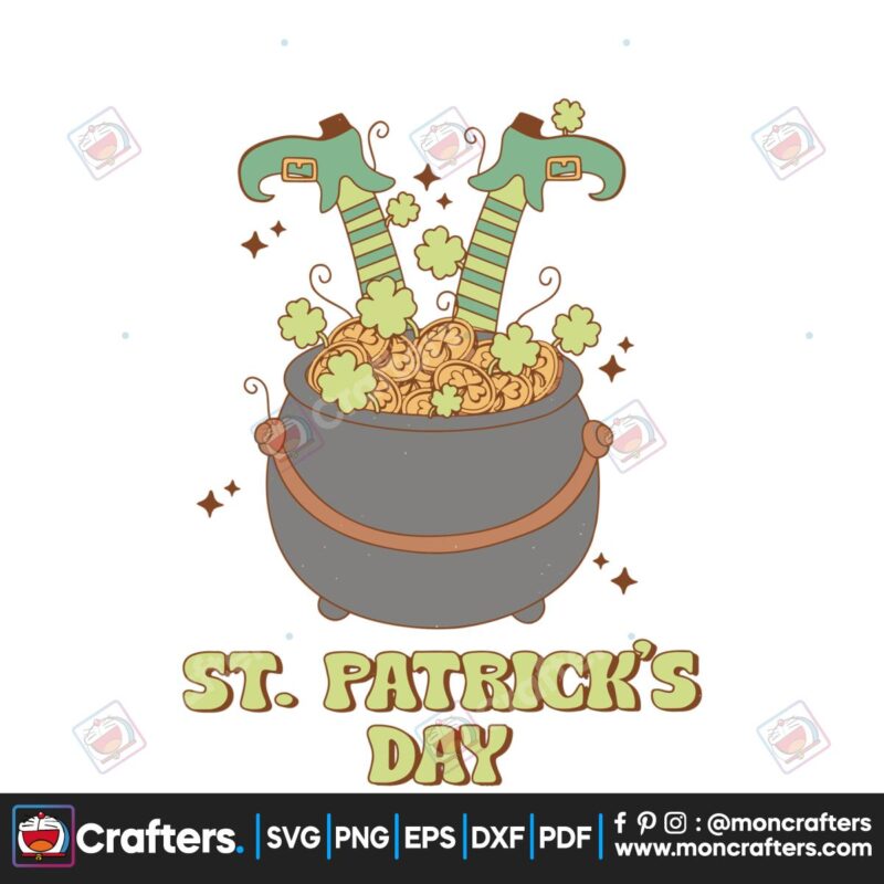 st-patricks-day-elf-feet-pot-of-gold-svg