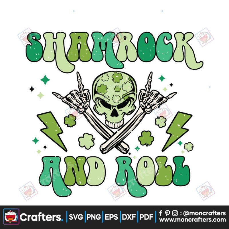 shamrock-and-roll-funny-skull-svg