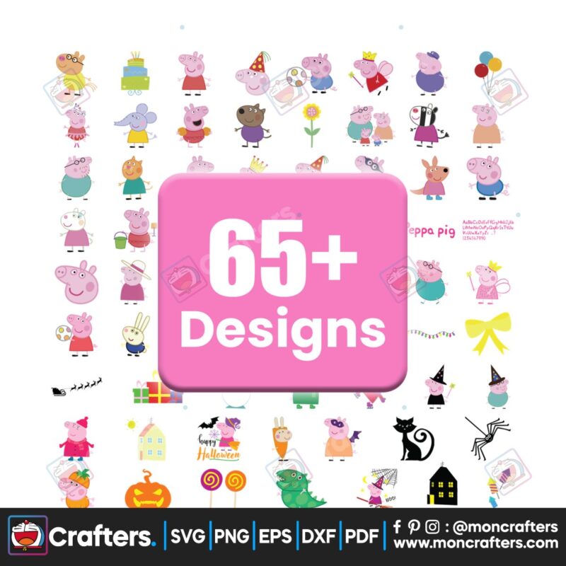 65-designs-cute-peppa-pig-svg-bundle