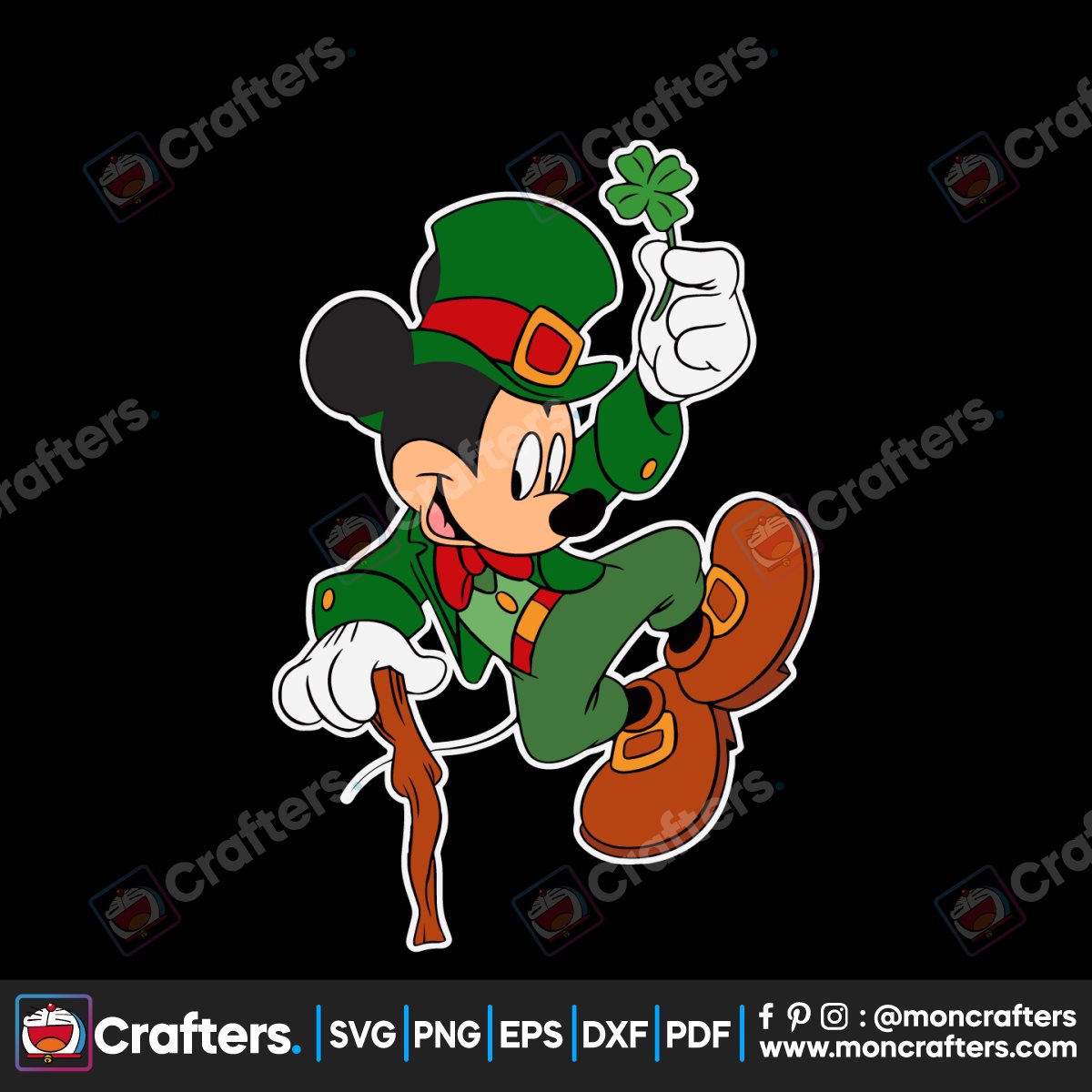 Funny Mickey Mouse St Patricks Day Shamrock Svg Instant Download