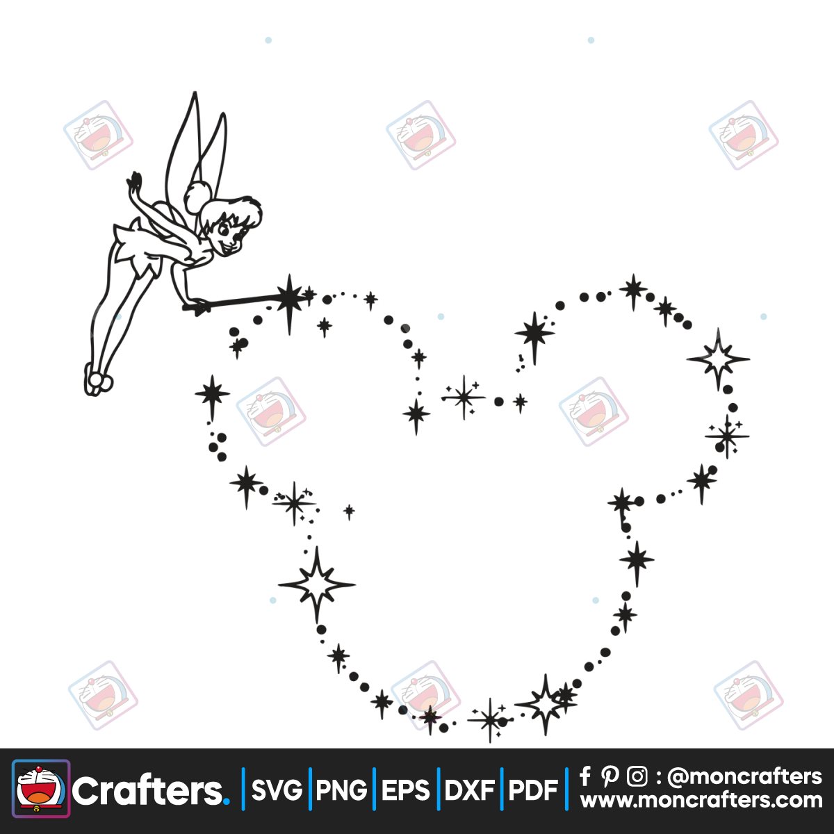 Disney Tinkerbell Mickey Mouse Head Svg Instant Download