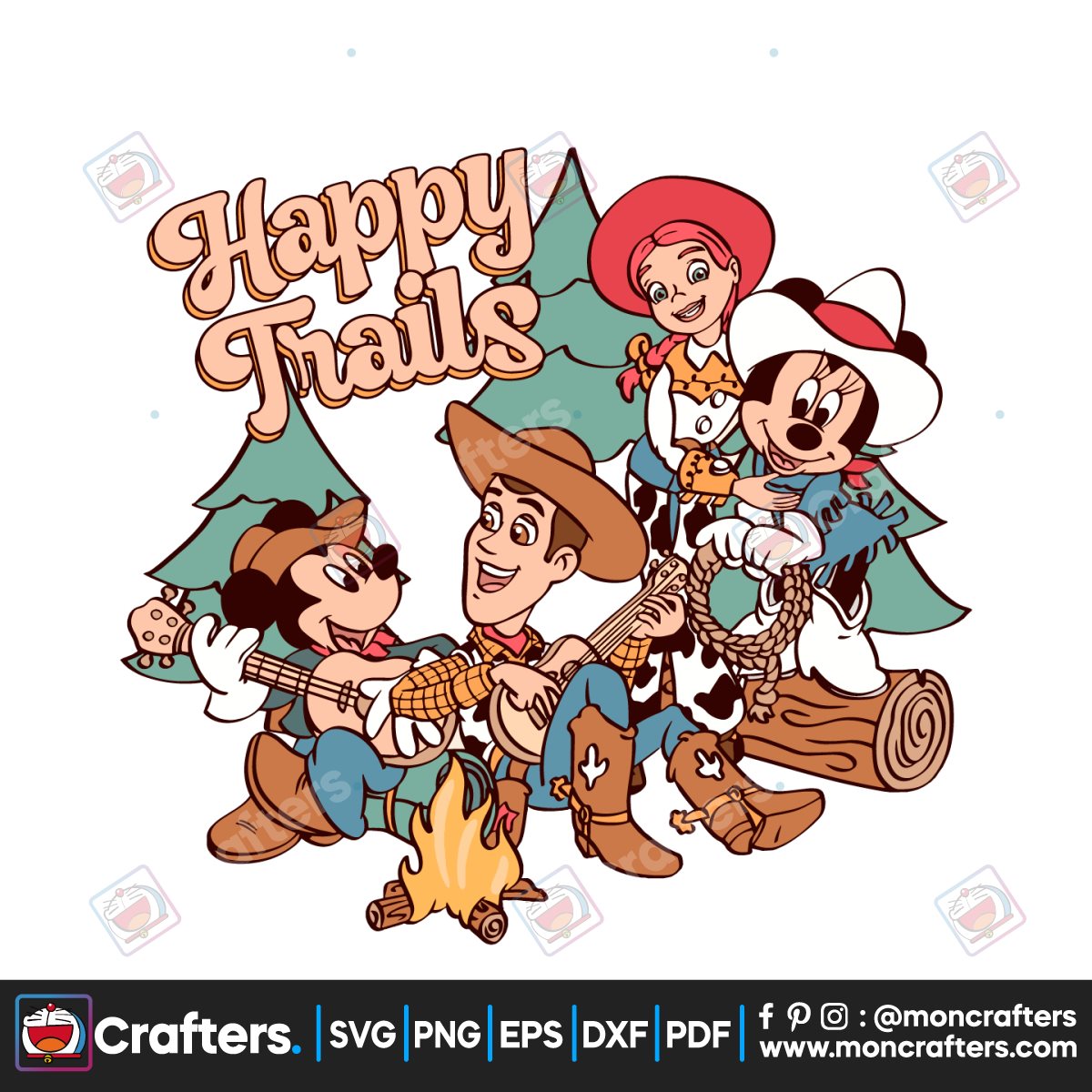 Happy Trails Disney Mickey Toy Story Characters SVG Instant Download