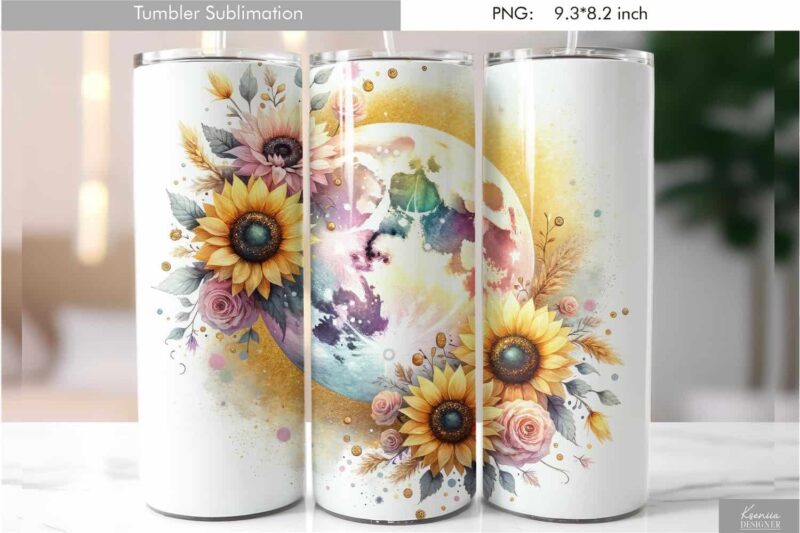 watercolor-wild-flowers-tumbler-design