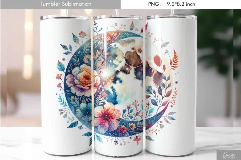 watercolor-wild-flowers-tumbler-design