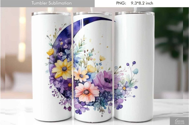 watercolor-wild-flowers-tumbler-design