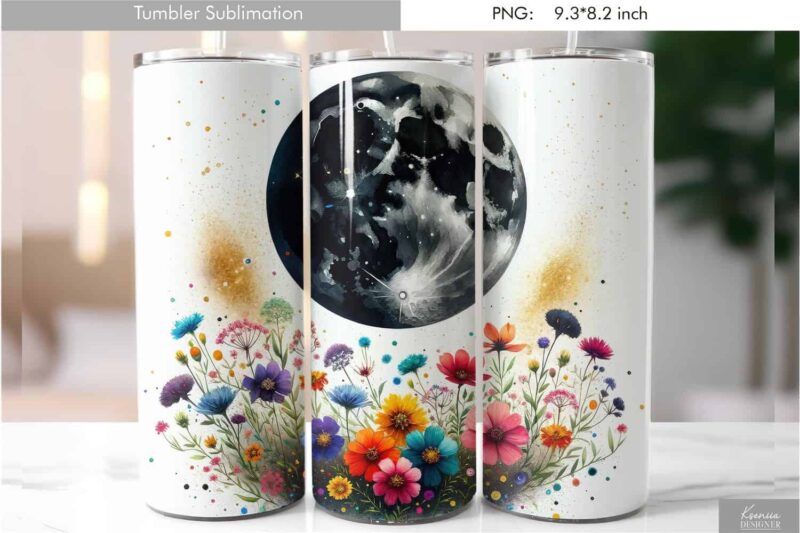 watercolor-wild-flowers-tumbler-design