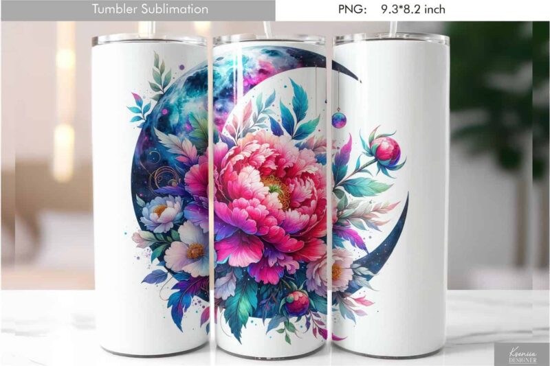 watercolor-wild-flowers-tumbler-design