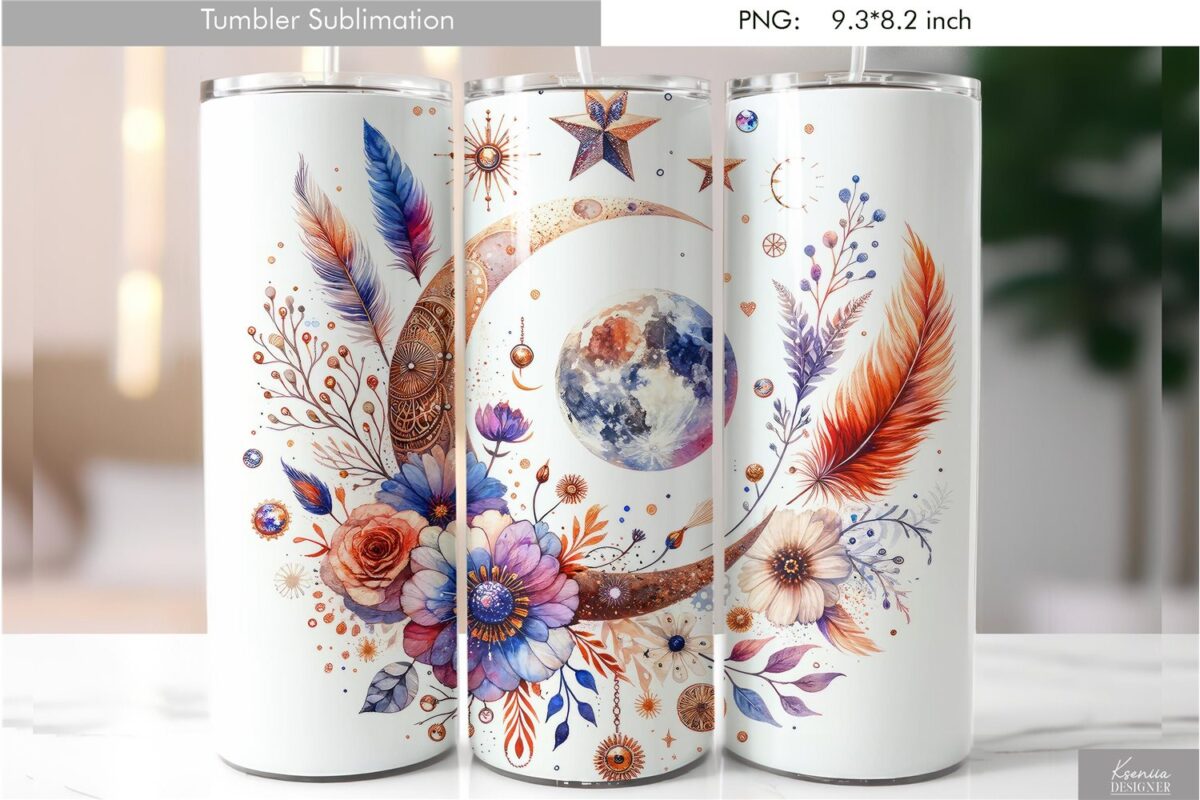 watercolor-wild-flowers-tumbler-design