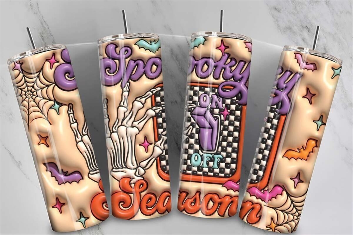 inflated-puff-spooky-skinny-tumbler-instant-download