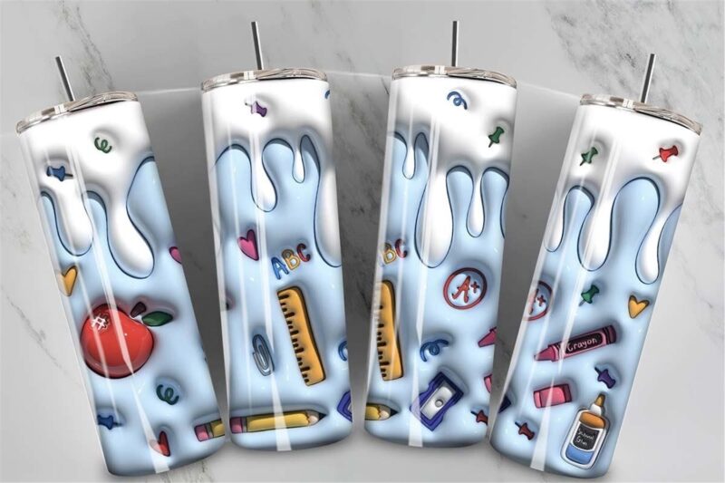 3d-inflated-dripping-school-supplies-tumbler-instant-download