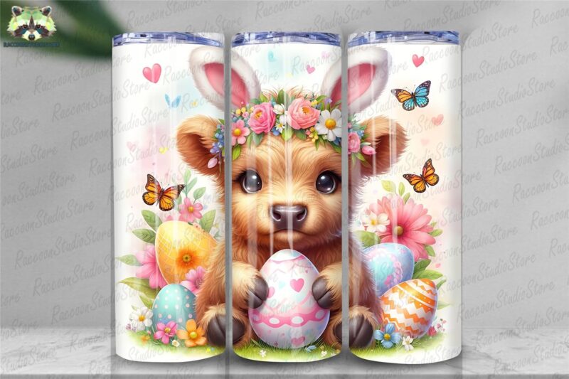 highland-cow-easter-tumbler-wrap-png-instant-download
