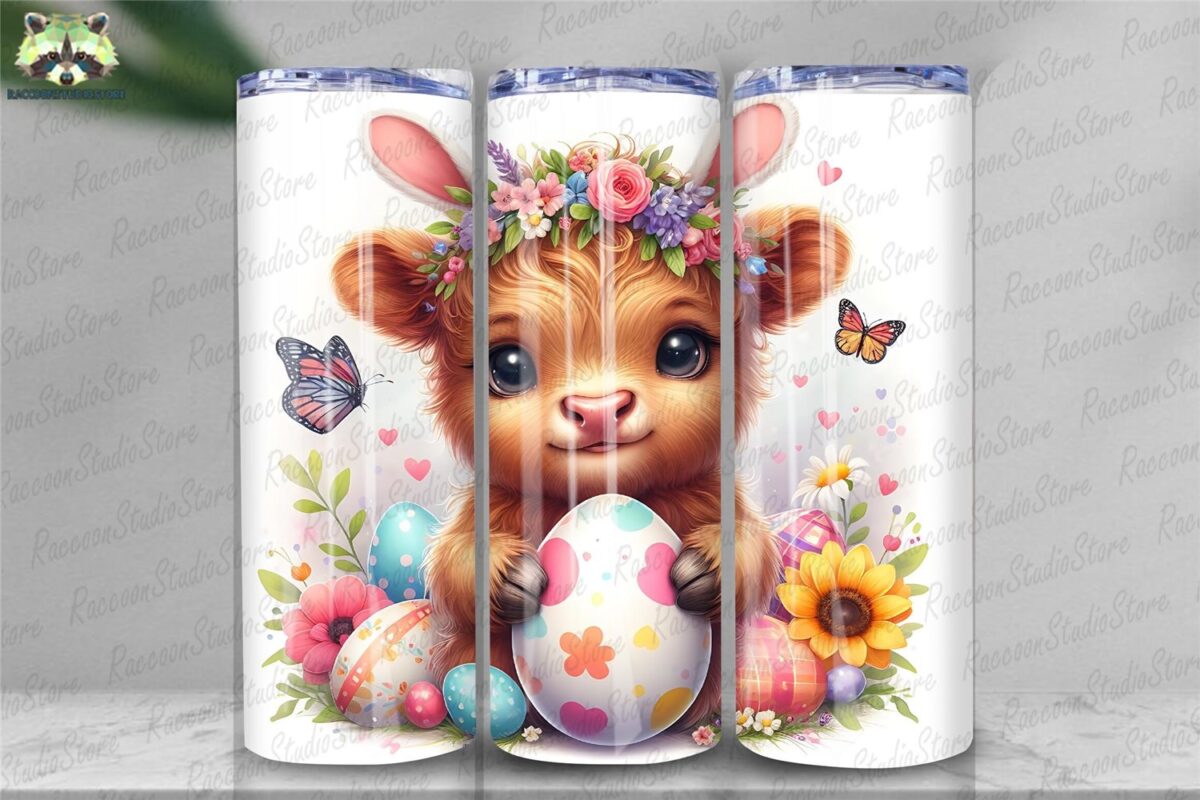 easter-highland-cow-20-oz-skinny-tumbler-instant-download
