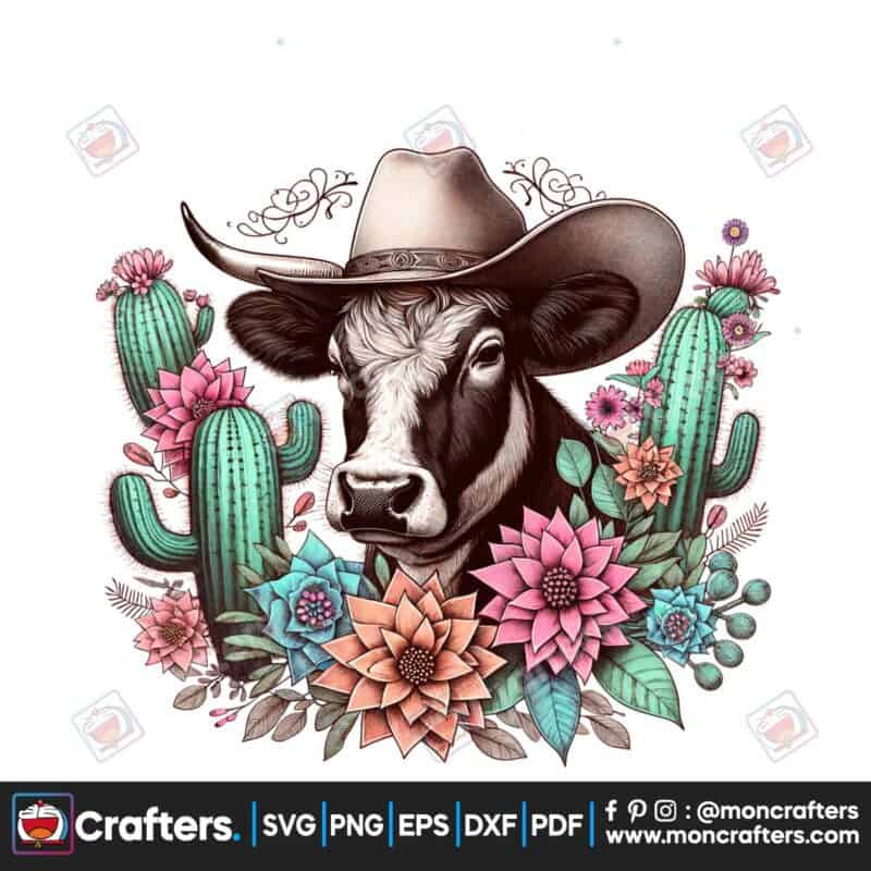 western-cow-watercolor-png-clipart
