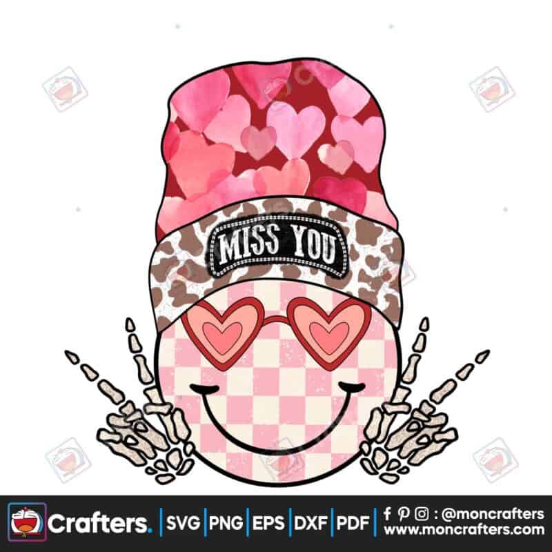 smiley-face-beanie-retro-miss-you-png