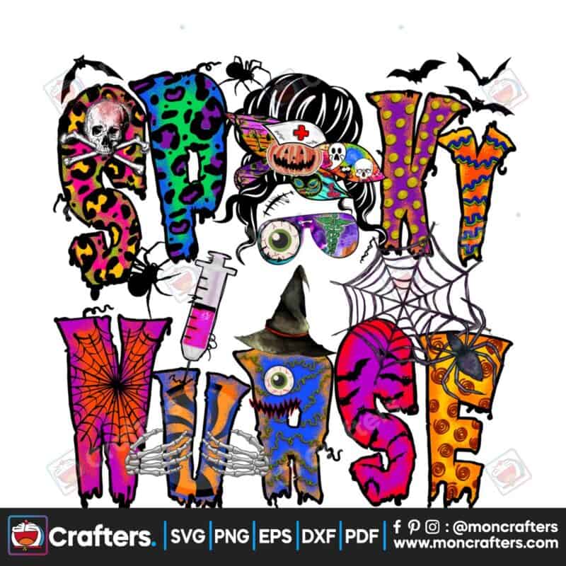 nurse-halloween-sublimation-messy-bun