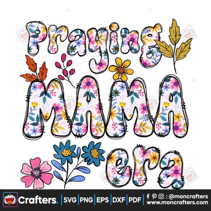praying-mama-spring-flower-letter-doodle