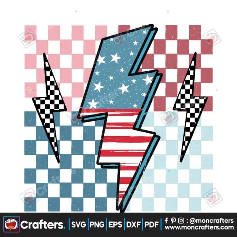 america-flag-lightning-bolt-checker-png