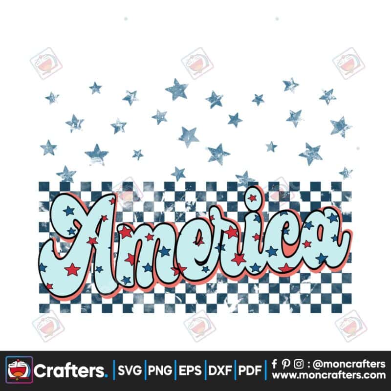 america-vibes-retro-checkered-stars-png