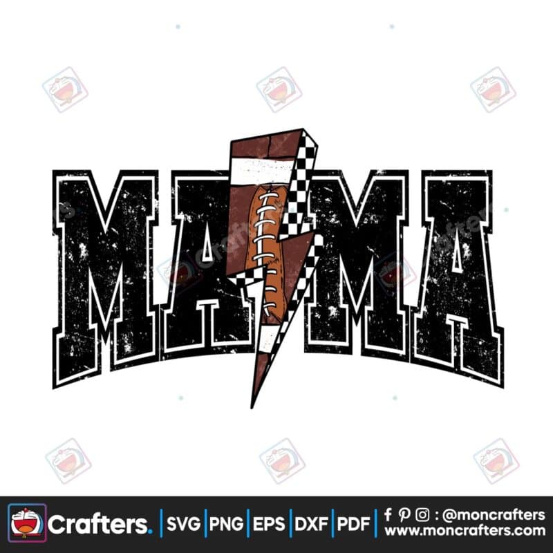 football-mama-retro-varsity-lightning