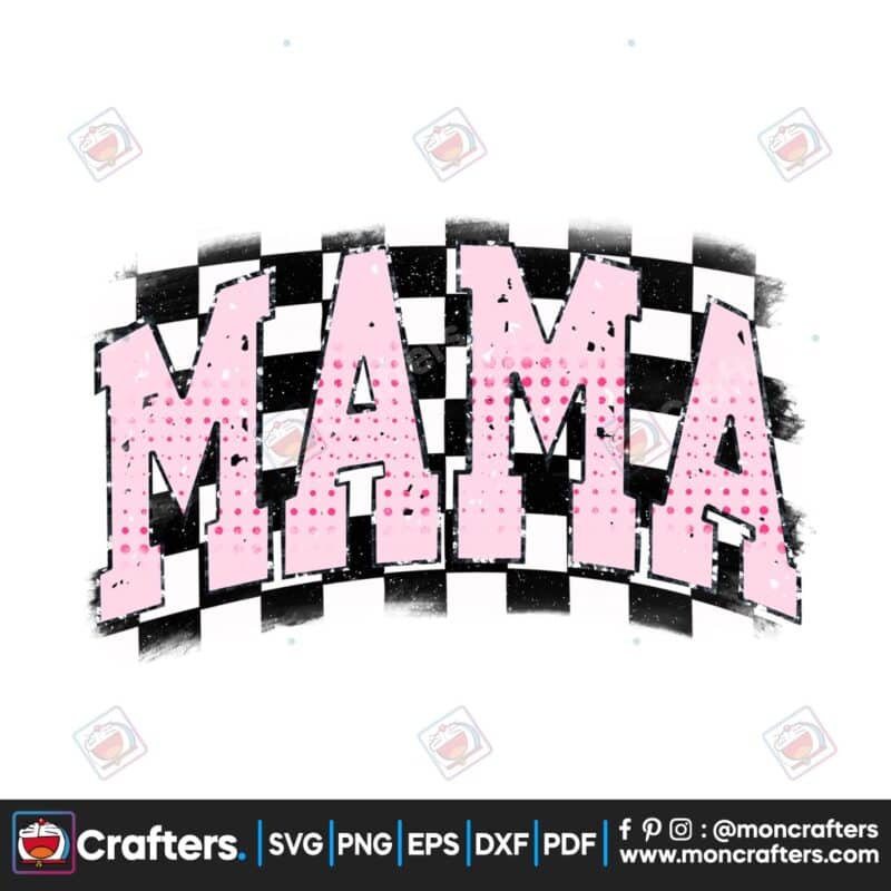 mama-retro-checkered-pink-mom-life-png