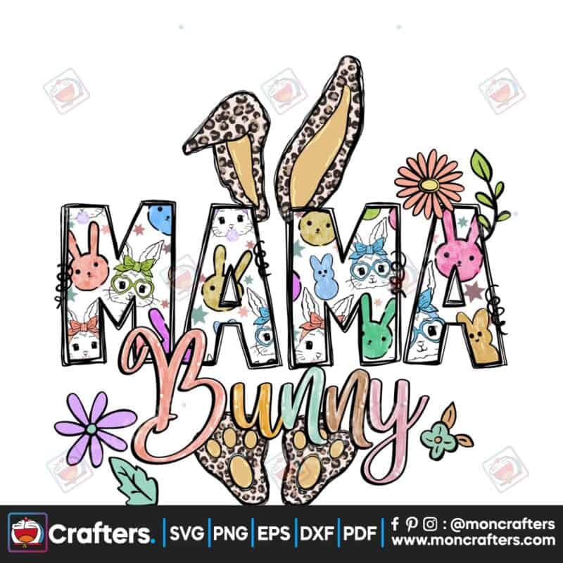 mama-easter-bunny-doodle-letter-cute-png