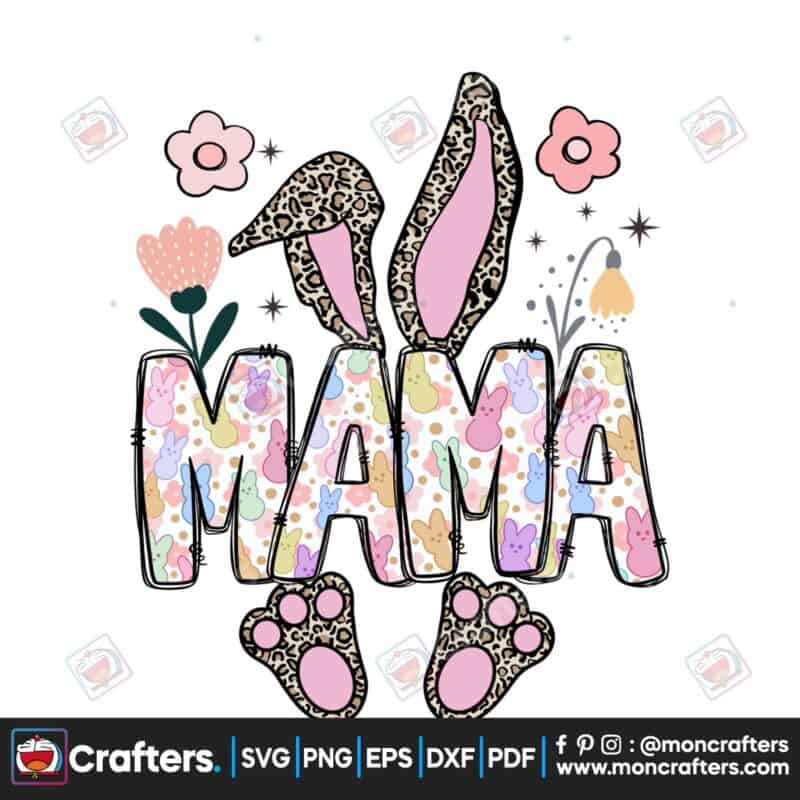 mama-bunny-easter-leopard-flower-letter