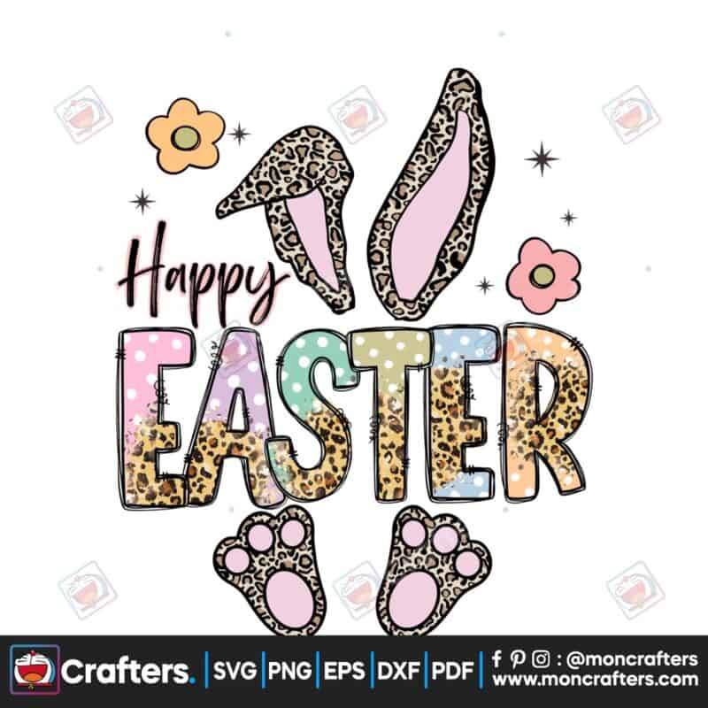 happy-easter-bunny-lettered-leopard-cute