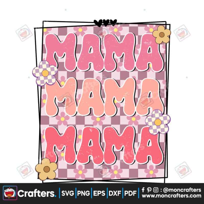 retro-mama-spring-vibes-flowers-checker