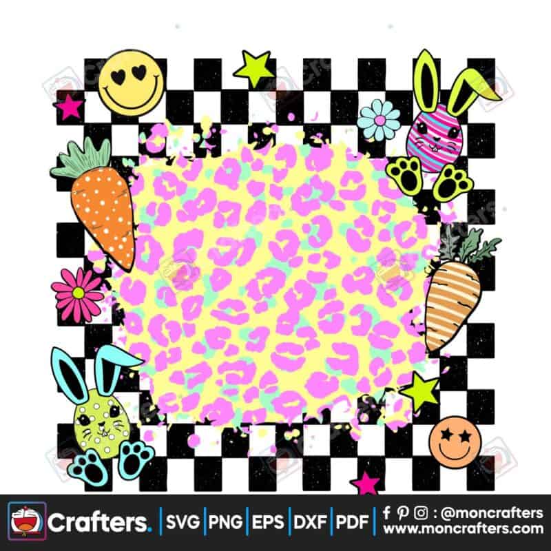 colorful-easter-bunny-eggs-checkered-png