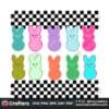 colorful-easter-bunny-checkered-png