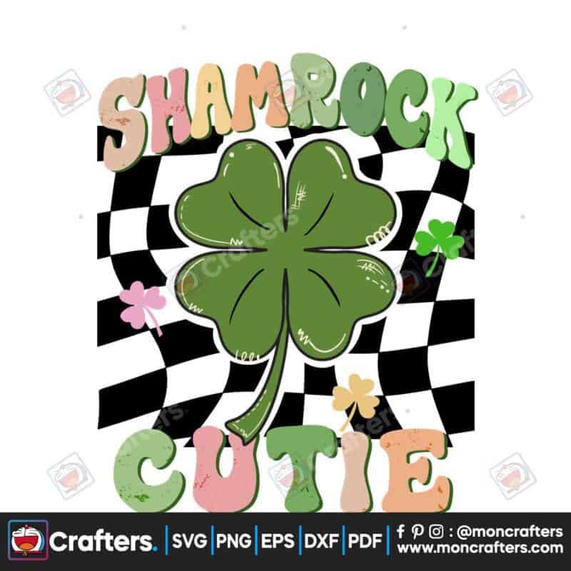 lucky-vibes-shamrock-retro-checkered-png