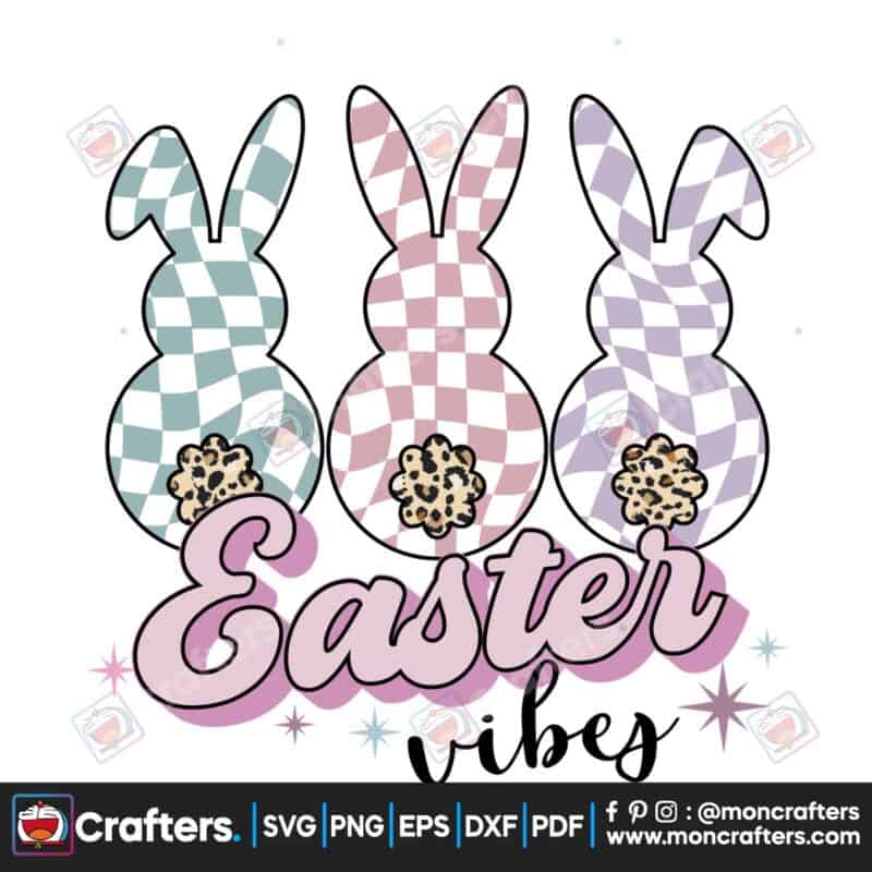 easter-bunny-checkered-easter-vibes-png