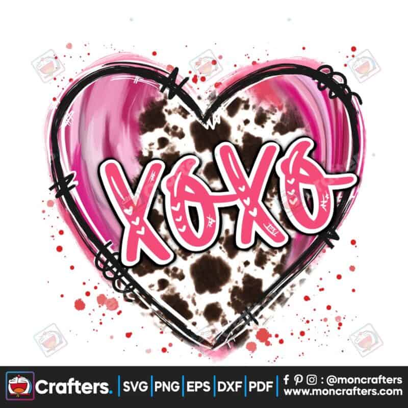 xoxo-heart-cowhide-oil-painted-sublimate