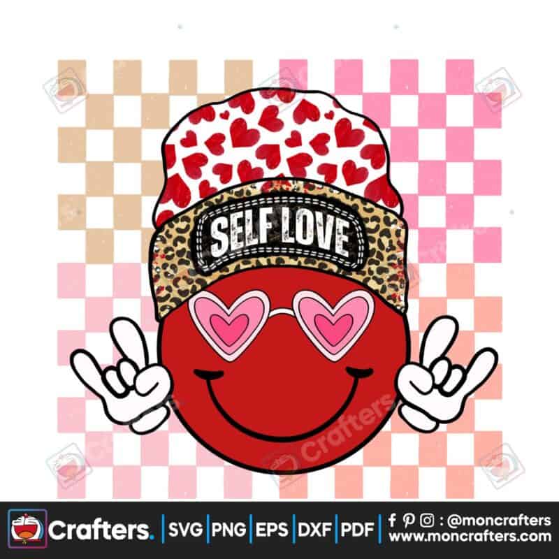 self-love-valentine-retro-checkered-png