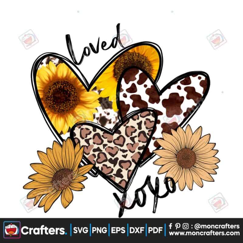 heart-trio-cowhide-sunflower-western-png