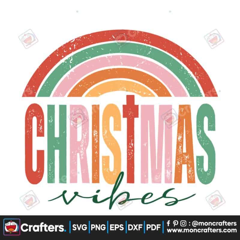 christmas-vibes-rainbow-retro-distressed