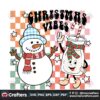 christmas-vibes-snowman-checkered-retro