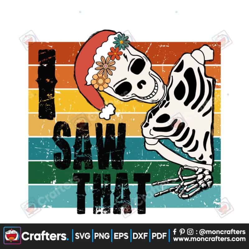 i-saw-that-funny-christmas-skull-vintage