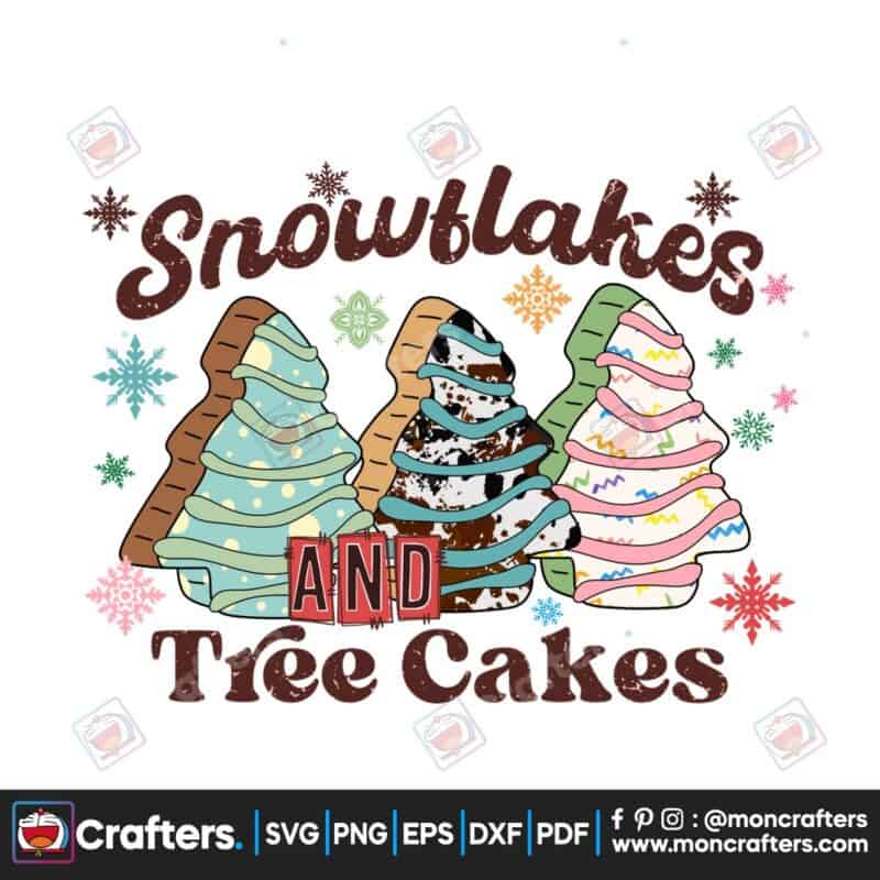 retro-christmas-snowflakes-and-tree-cake