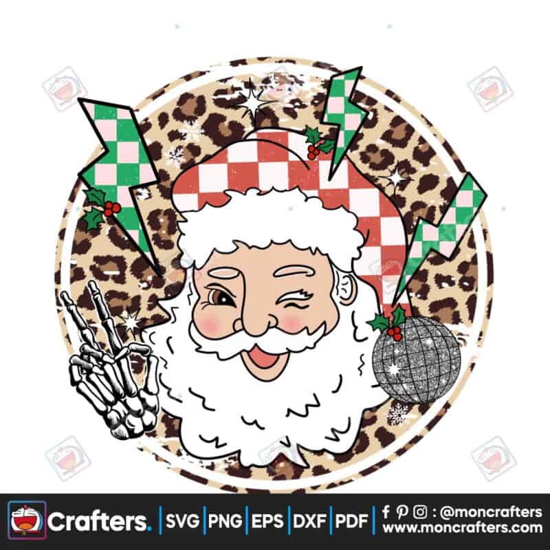 christmas-santa-claus-leopard-disco-ball