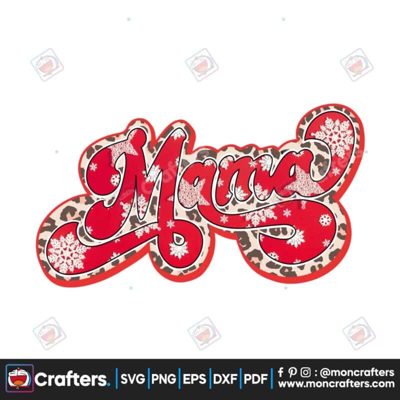 mama-retro-christmas-snowflake-leopard
