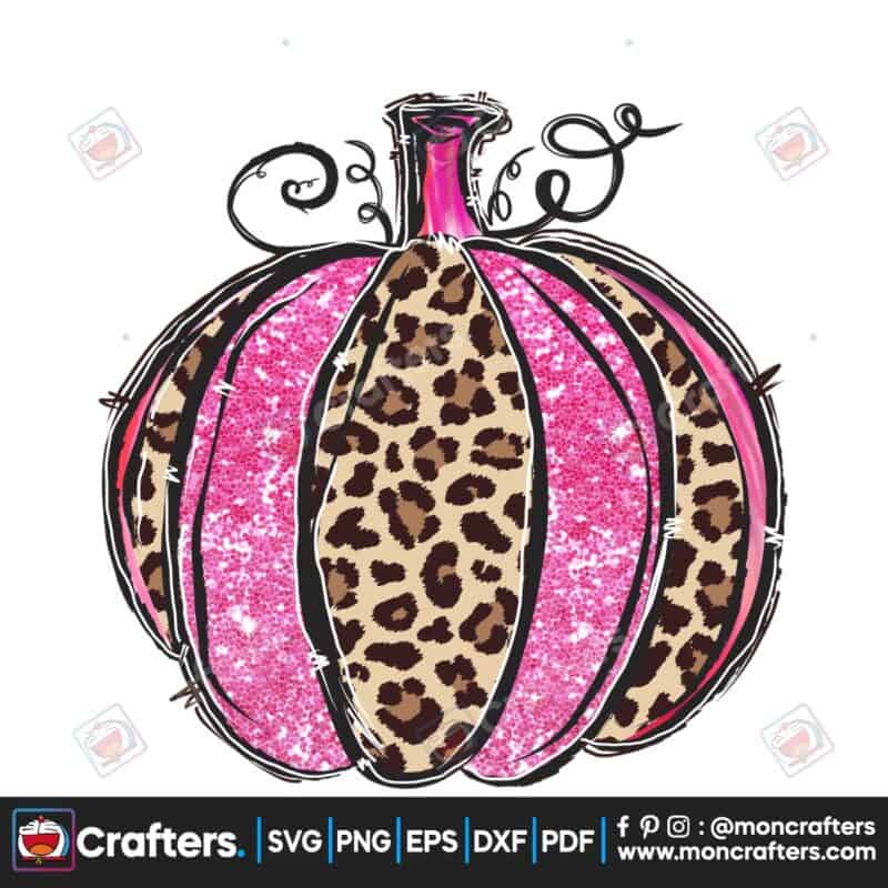 pumpkin-leopard-pink-glitter-sublimation