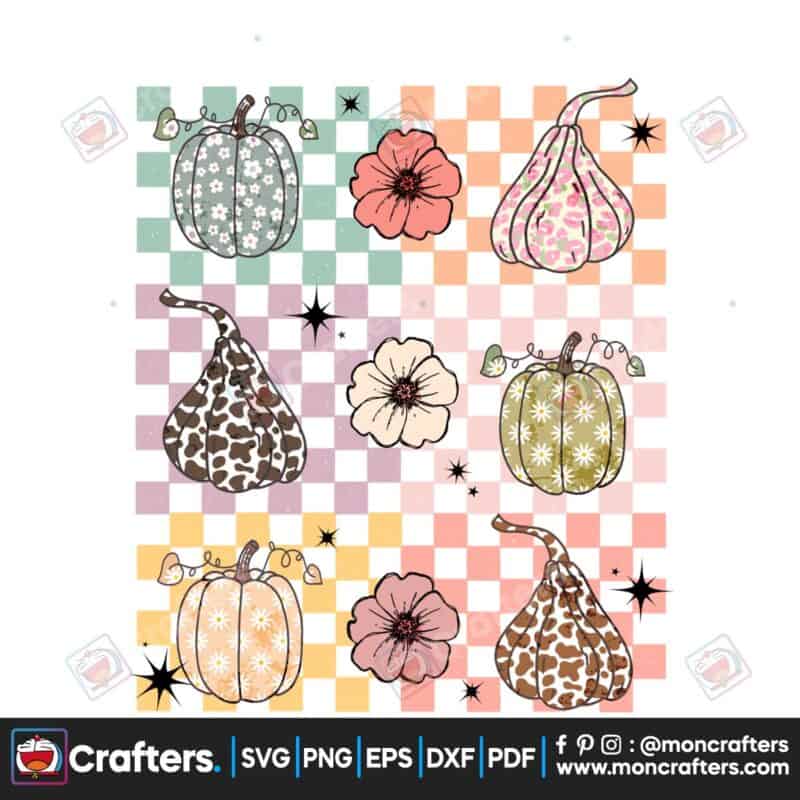 retro-fall-pumpkin-season-checkered-boho